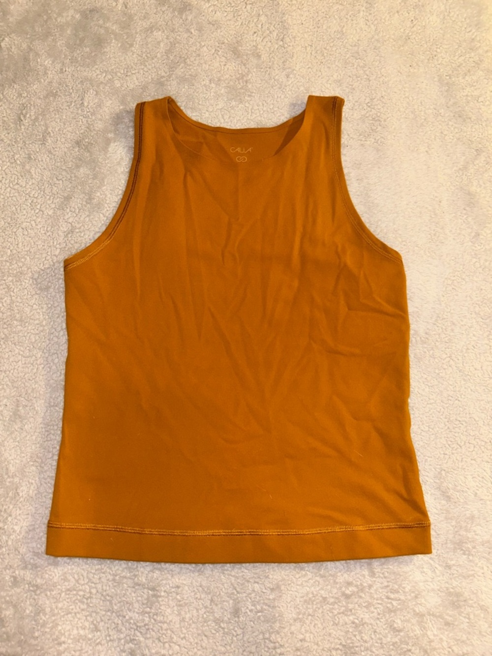 Alia Burnt Orange Ribbed Tank